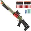 JINMING TOYS Blaster per freccette in schiuma EVA morbida da 76 cm, con 14 involucri a guscio, 50 freccette in schiuma, fucile realistico a pompa, per oltre 14 anni