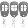 Puiseno AAM0049 - Set di 3 telecomandi per cancello da garage a 4 canali, 433,92 MHz, compatibile con SCS motorizzazione cancello e porta del garage (grigio)
