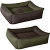 BedDog® 2in1 Max Quattro Marrone/Verde L, 80x65 cm, Letto per Cane L Fino a XXXL, 8 Colori, Cuscino, Divano, Cestino per Cane