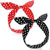 Lusofie 2 Pezzi Fascia Capelli Bambina Tonda a Pois Bandana con Nodo a Fiocco Rosso Nero Bandana a Turbante Fasce per Capelli Bambina a Filo Vintage per Ragazze Accessori per Capell Bambino Donna