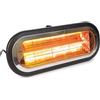 Perel Riscaldamento terrazza/ombrellone, 2000 W, low glare, con interruttore, con supporto per montaggio a parete e soffitto, resistente agli spruzzi, 1 livello di riscaldamento, metallo, nero