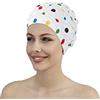 Fashy, Cuffia da Doccia Donna Duschhaube, Bianco (Weiß mit bunten Punkten), Taglia Unica