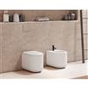 CERAMICA GSG Sanitari Petra filomuro cm 53 vortice con sedile slim softclose - Cod. Articolo: PEWC01EC000+PEBI01000+PECOPRSLTICR000
