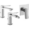 PAFFONI Composizione miscelatori lavabo e bidet c/scarico + incasso doccia cromo Tilt Paffoni - Cod. Articolo: TI075CR+TI135CR+TI010CR