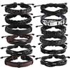 Yolev 12 Pezzi Bracciali Pelle Intrecciata Uomo Braccialetto per Polsini da Donna Bracialete Nero Marrone Braccialetti Larghi in Pelle Intrecciata Bracciale Uomo Corda Regalo Amico