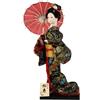NUOBESTY Bambola Geisha Giapponese in Legno Artigianale 12.20X4.72X4.72In Decorazione Desktop Tradizionale Kimono Figurina Da Collezione Atmosfera Giapponese Calda Casa Ufficio