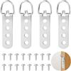 Abeillo Ganci resistenti per appendere quadri, anelli a D, ganci per cornici per foto, 4 ganci per appendere foto con 16 viti in acciaio inossidabile, kit per appendere foto