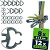 KADAX Set di 20 clip per piante (4 x 3,5 cm + 6 x 5 cm), clip per piante rampicanti, pomodori, grucce per piante, staffe per giardino e serra