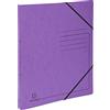 Exacompta - 542558E - 1 Raccoglitore in Cartoncino Lustré Stampato 355 g/mq - Chiusura con Elastici Angolari - 2 Anelli Tondi da 15 mm - Dorso 20 mm - F.to Esterno 25x32 cm per A4 - Viola