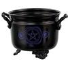 Flat-Ray Nera Ferro CALDERONE con Zampe & Blu Pentagramma Design 10cm da 8cm Regalo