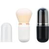 WLICCHS 2 pennelli da trucco retrattili, da viaggio, per fondotinta, portatile, con copertura per fondotinta liquida, colore bianco e nero
