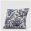 EDG Enzo De Gasperi Cuscino con Coralli Quadrato 43 x 43 Cm Blu Scuro