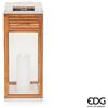 EDG Enzo De Gasperi Lanterna Listelli Quadrato con Manico H 80 Cm L 30 Cm L 30 Cm Marrone