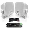 STUDIOFINIX Sistema di altoparlanti stereo Bluetooth impermeabile per ATV, UTV, moto, trattore, barca, colore (Bianco)