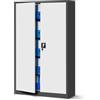 Jan Nowak Armadio da Ufficio C001 II Archivio per Officina in Metallo Verniciato a polvere Chiudibile 185 cm x 115 cm x 40 cm (Antracite-Bianco)