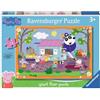 Ravensburger - Puzzle 3 Anni, Giant Floor Puzzle 24 Pezzi, Peppa Pig Club House - Puzzle Bambini 3 Anni, Collezione Peppa Pig, Giochi Educativi e Divertenti, Idee Regalo