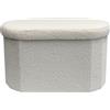 KASANOVA Cassapanca contenitore ovale 71x40x40 cm bianca