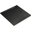 Ideal Standard - Ultra Flat S i.life, Piatto doccia quadrato 90x90 in resina, Piletta con scarico nascosto, Finitura opaca effetto pietra, Nero