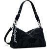Desigual borsetta borsa a tracolla Bergamo Floral Shoulder Bag Black nero