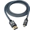 System-S Cavo HDMI 2.1 da 100 cm tipo A maschio a micro maschio adattatore intrecciato nero