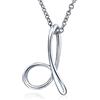 Bling Jewelry Lettera D Alfabeto Corsivo Script Iniziale Collana Pendente Per Le Donne .925 Argento Sterling 18 Pollici