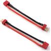 Lyeteung 2 Pezzi Antiscivolo T-Plug Connettore, Deans T Plug Connettori Maschio a Femmina con Cavo di Silicone 100mm 14 AWG, per Batteria Lipo