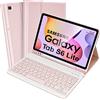 SOPPY Custodia per Tastiera Samsung Galaxy Tab S6 Lite, UK QWERTY, Custodia con Tastiera Rimovibile per Samsung Tab S6 Lite 10.4 2020 (SM-P610/P615), 2022 (SM-P613/P619), Rosa