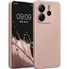 kwmobile Custodia Compatibile con Xiaomi Redmi Note 14 4G (Non 5G) Cover - Protezione Back Case Morbida - Silicone TPU Effetto Metallizzato Bacca artica Metallica