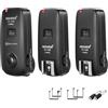 NEEWER FC-16 Trigger Flash Studio, Otturatore Fotocamera Wireless 2.4G, 2 Ricevitori, Compatibile con Canon D7100 D7000 D5100 D5000 D3200 D3100 D600 D90 D800E D800 D700 D300S D300 D200 D4 D3S D3X D2Xs
