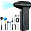 Ofeace Aria Compressa Elettrico a 4 Velocità, 180000 Giri/Min Aspirapolvere Per Computer e Elettrico Rimuovi Polvere con luce LED, Soffiatore ad Aria Compressa con Batteria Per PC,Tastiera (Nero)