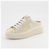 Galieti Sneaker sabot in pelle con suola 5 cm