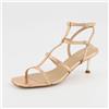 Galieti Sandali a T in pelle laminata con 3 fascette, tacco 6,5cm