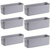 EURXLQ 6 Cestini Portaoggetti Plastica Scatole Organizer con Manici 28 cm,Contenitori per Armadio,Contenitore Plastica,Organizer Portaoggetti per Cucina Bagno Cosmetici,28 x 10 x 11 cm (Grigio)