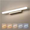 Yafido 40CM Luce Specchio Bagno LED, 5 Temperature di Colore IP44 Applique Bagno 230V, 10W 880LM Cromo Lampada, Barra di Illuminazione LED in Acrilico, 2700K 3500K 4000K 5000K 6000K