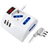 PROPART - Multipresa 3 posti da tavolo con interruttore - 1 presa 10/16A bipasso/schuko + 2 prese bipasso + 3 prese USB
