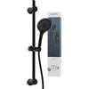 SCHÜTTE RAVEN Asta doccia e doccetta | Soffione doccia con soffione regolabile in 3 posizioni | Set doccia con colonna doccia | Pannello doccia a pioggia con tubo | Nero