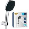 GROHE Vitalio Comfort 110 Set Supporto a Muro (3 getti Rain Jet Massage, supporto fisso, flessibile, SpeedClean anticalcare), Cromo, 26176001