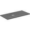 Ideal Standard - Ultra Flat S+, Piatto doccia rettangolare ultrasottile in resina effetto pietra, 140x70cm, Ideal Solid, Scarico lato corto, Grigio cemento