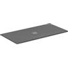 Ideal Standard - Ultra Flat S+, Piatto doccia rettangolare ultrasottile in resina effetto pietra, 180x90cm, Ideal Solid, Scarico centrale, Grigio cemento