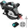 Cecotec DirectPrecission 8000 Vision, sega circolare a batteria, 21 V, disco da 165 mm, motore brushless, guida laser e guida parallela, accessorio connettore aspirapolvere