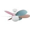 wonderlamp -Ventilatore da soffitto con luce Toro, lame reversibili, 1xE27, Max. 60 W, 3 velocità, estate/inverno, multicolore