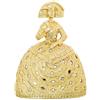 DRW Figura Menina Dorata con Abito Specchi in Resina Dipinta a Mano 17,5x12,5x22 cm