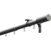 Gardinia Set di Bastone per Tende Paros, 1 Binario, Ø 22/19 mm, Metallo, Effetto Acciaio Inox, 100-190 cm
