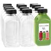 Stock Your Home - Bottiglie vuote in plastica con coperchi, 12 oz - 12 Count, Trasparente