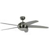 Pepeo Melton Ventilatore da Soffitto 13432010131_v2 con Telecomando Incluso, Rivestimento di Color Nickel, Pale Bianco, 132 cm