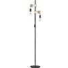 Eglo Lampada da terra Townshend, lampada a stelo in design industrial | vintage a due punti luce, piantana retrò in acciaio, nero, marrone, E27, incl interruttore