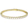 Swarovski Braccialetto Matrix Tennis, Taglio Round, Bianco, Placcato color oro