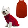 Mihachi Maglione a collo alto per cani, maglione invernale per cani, abbigliamento classico, lavorato a maglia, con foro per guinzaglio, per la stagione fredda