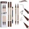 Boobeen Set trucco 3 pezzi，con matita per sopracciglia effetto capelli eyeliner liquido matite per sopracciglia waterproof per donne con pennellino per sopracciglia,set trucco occhi a lunga tenuta