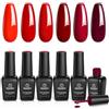 beetles Gel Polish Beetles Smalto Semipermente per Unghie in Gel, Set di Gel Smalto per Unghie 6 Colori 7.5 ml, Si Asciuga sotto Lampada UV/LED, Kit Manicure Rosso Scintillante Regalo di San Valentino per Donna Uomo
